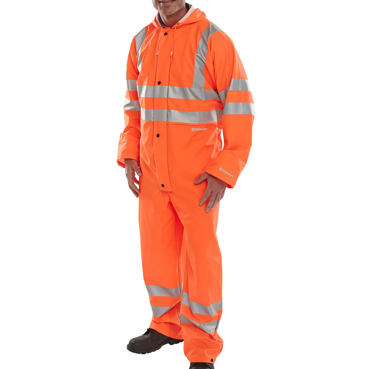 Beeswift Hi-Vis PU Breathable Coverall — Orange